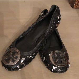 Tory Burch black/silver sequin revas